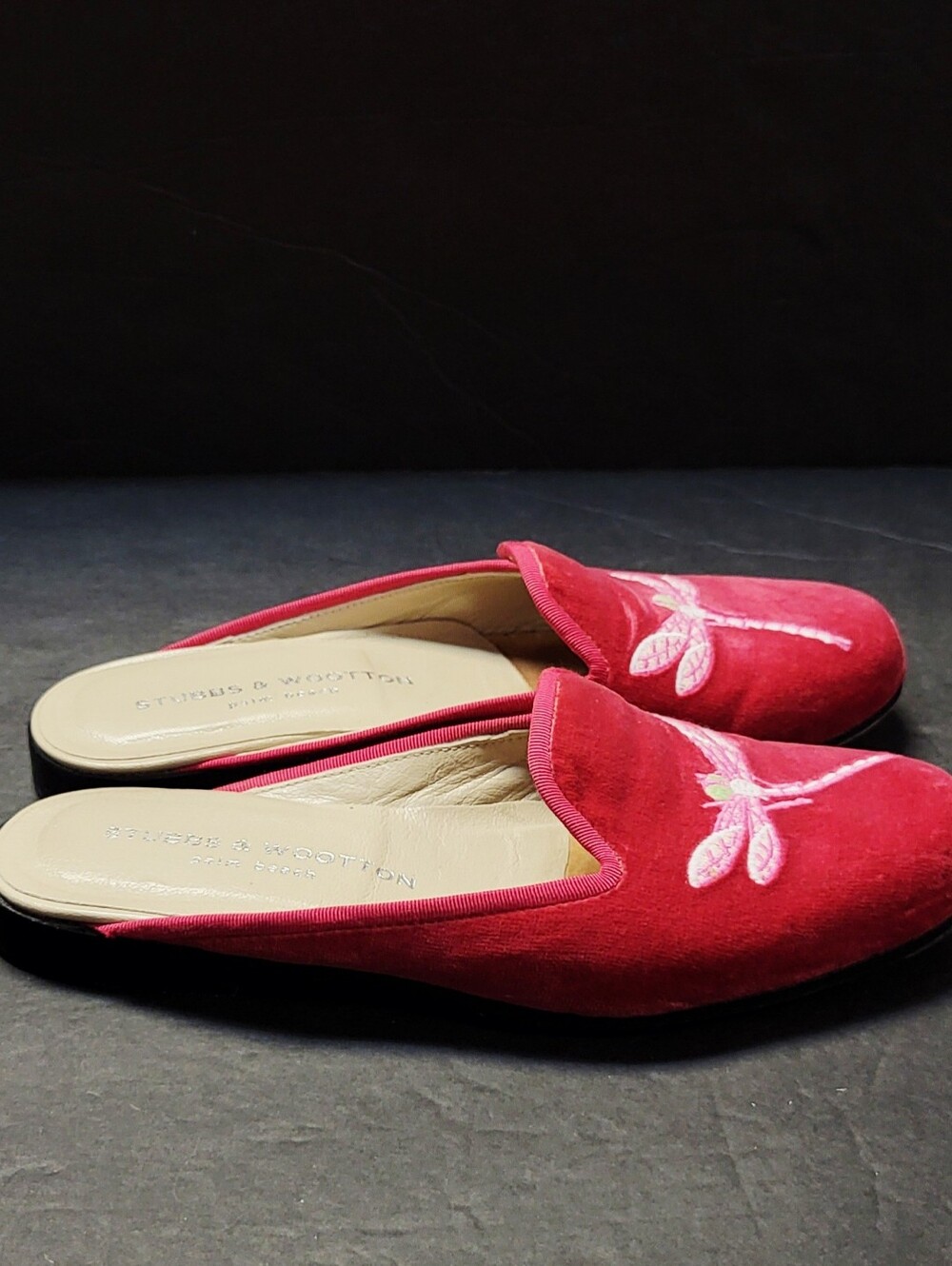 STUBBS & WOOTTON Velvet Slides Size 7.5 - Picture 3 of 4